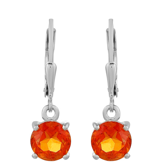 Silberohrringe mit Padparadscha Quarz