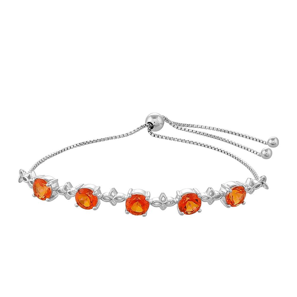 Silberarmband mit Padparadscha Quarz