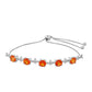Silberarmband mit Padparadscha Quarz
