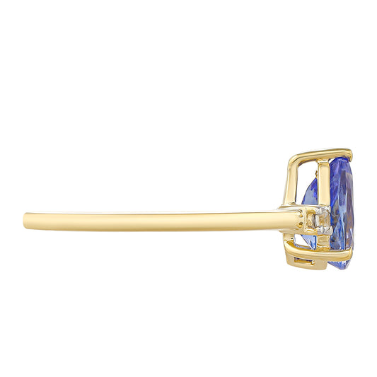 Goldring mit Tansanit - Klasse AAA und natürlichem Zirkon
