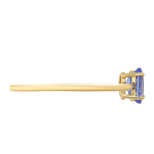 Goldring mit Tansanit - Klasse AAA
