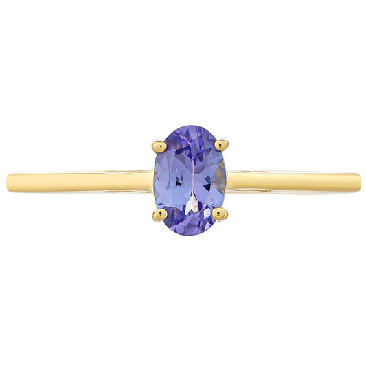 Goldring mit Tansanit - Klasse AAA