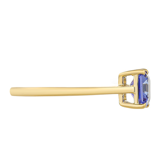 Goldring mit Tansanit - Klasse AAA