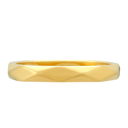 Goldplattierter Silberring mit grünem Diamant