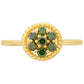 Goldplattierter Silberring mit grünem Diamant