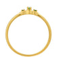 Goldplattierter Silberring mit grünem Diamant