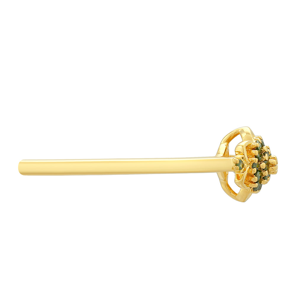 Goldplattierter Silberring mit grünem Diamant 2 
