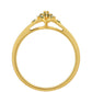 Goldplattierter Silberring mit grünem Diamant