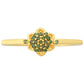 Goldplattierter Silberring mit grünem Diamant