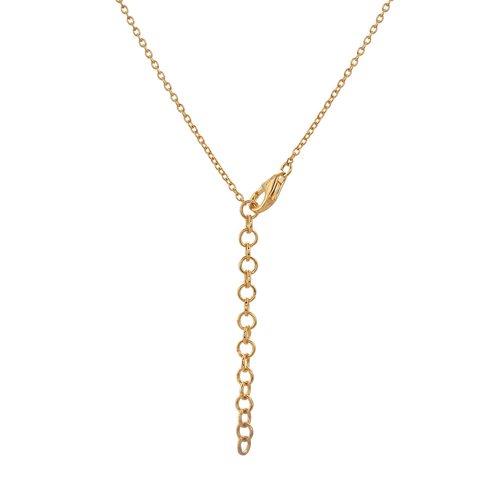 Goldplattierte Silberhalskette mit grünem Diamant