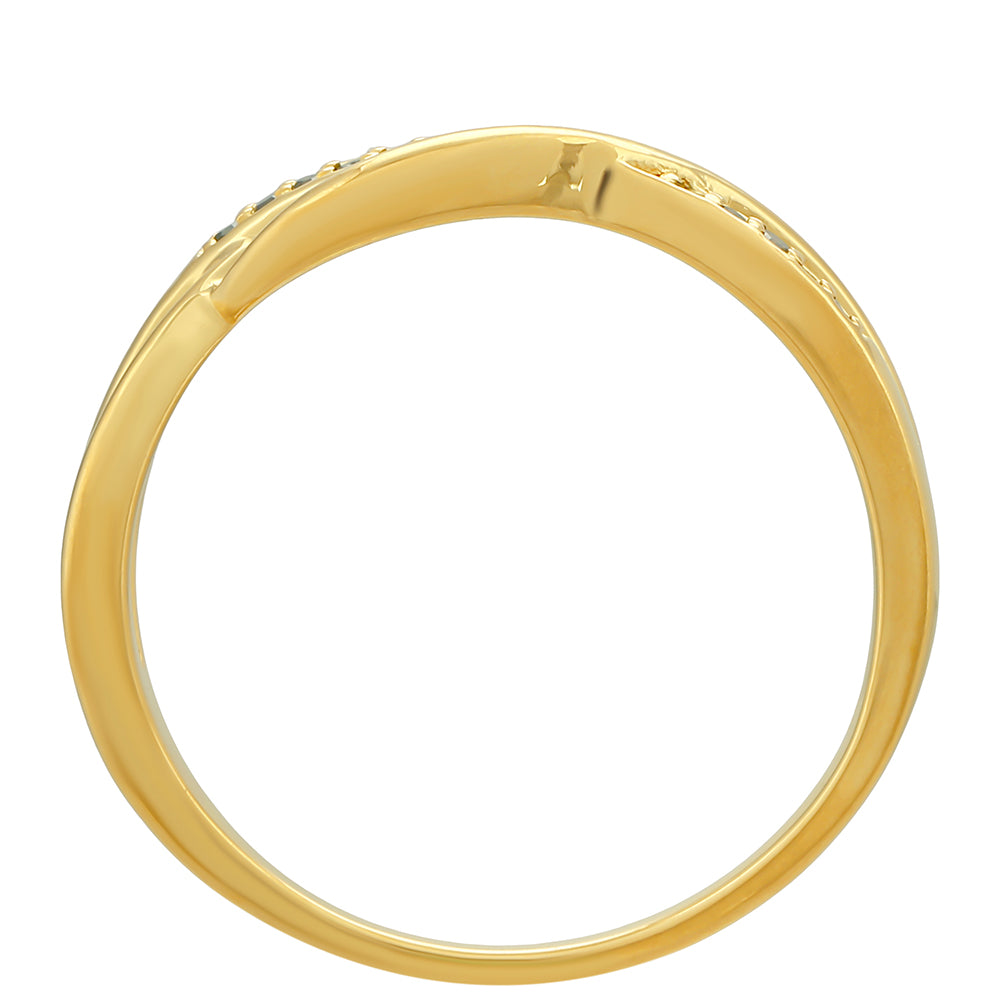 Goldplattierter Silberring mit grünem Diamant 4 