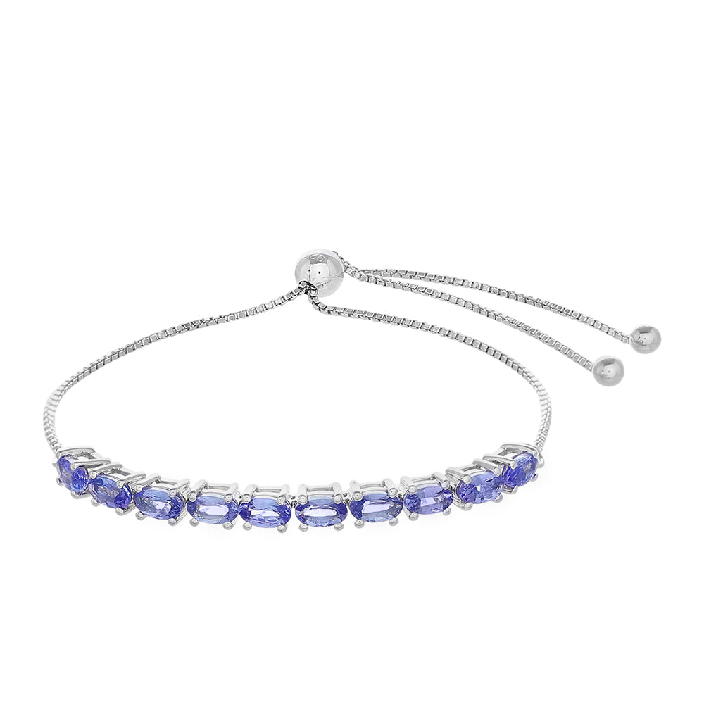 Silberarmband mit Tansanit - Klasse AAA