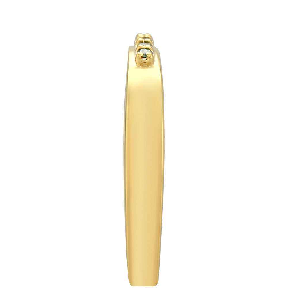 Goldplattierter Silberring mit grünem Diamant