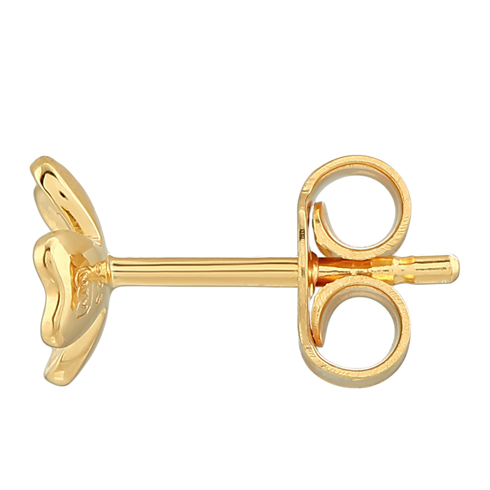 Goldplattierte Silberohrringe mit grünem Diamant 2 