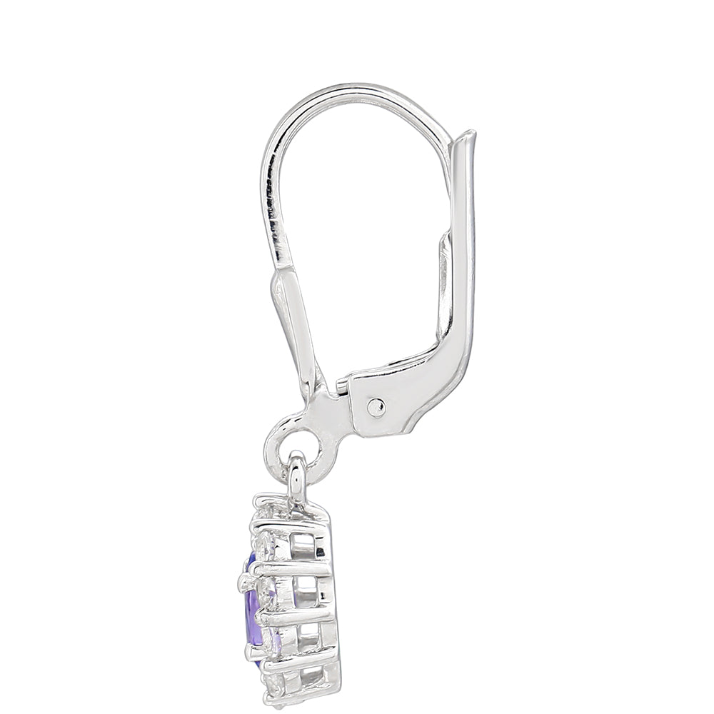 Silberohrringe mit Tansanit - Klasse AAA und weißem Topas 2 