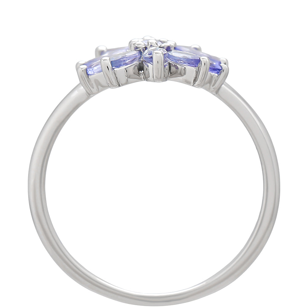 Silberring mit Tansanit - Klasse AAA 4 