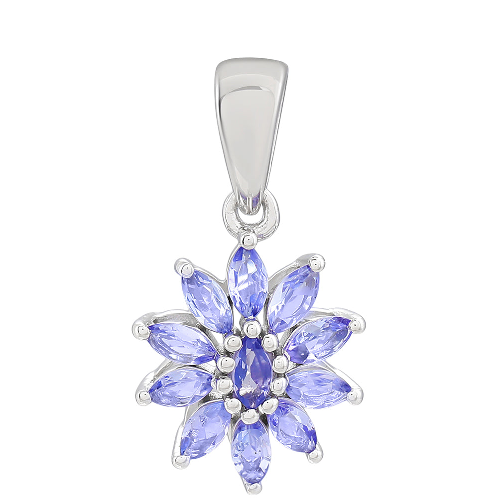 Silberanhänger mit Tansanit - Klasse AAA 1 