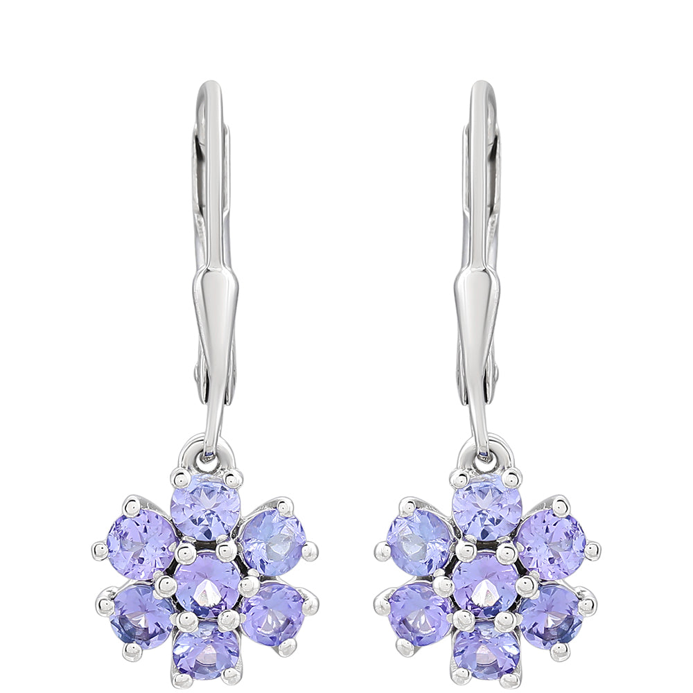 Silberohrringe mit Tansanit - Klasse AAA 1 