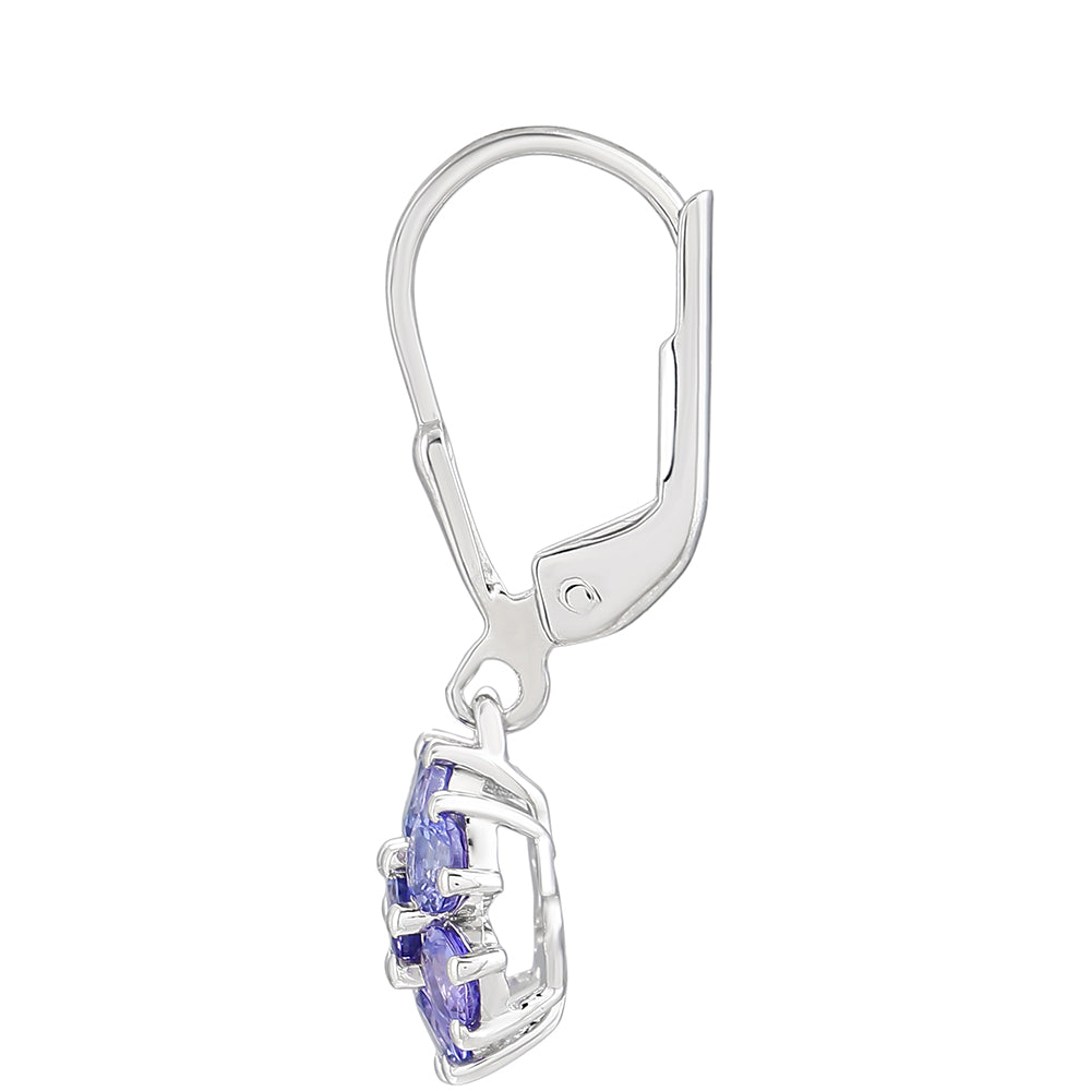 Silberohrringe mit Tansanit - Klasse AAA 2 