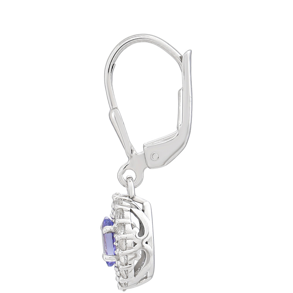 Silberohrringe mit Tansanit - Klasse AAA und weißem Topas 2 