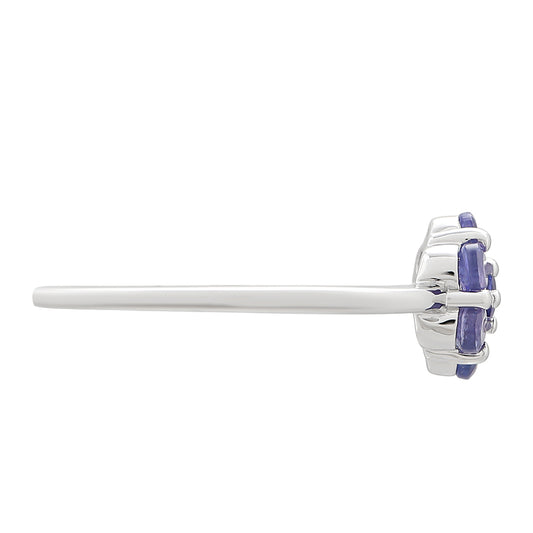 Silberring mit Tansanit - Klasse AAA