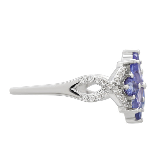 Silberring mit Tansanit - Klasse AAA