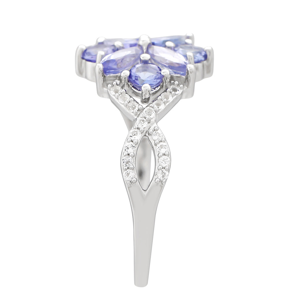 Silberring mit Tansanit - Klasse AAA 3 