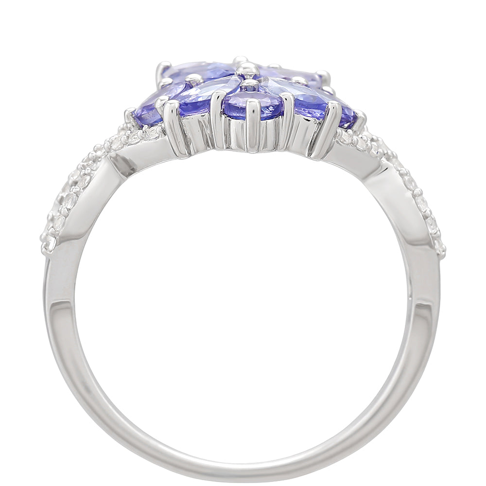 Silberring mit Tansanit - Klasse AAA
