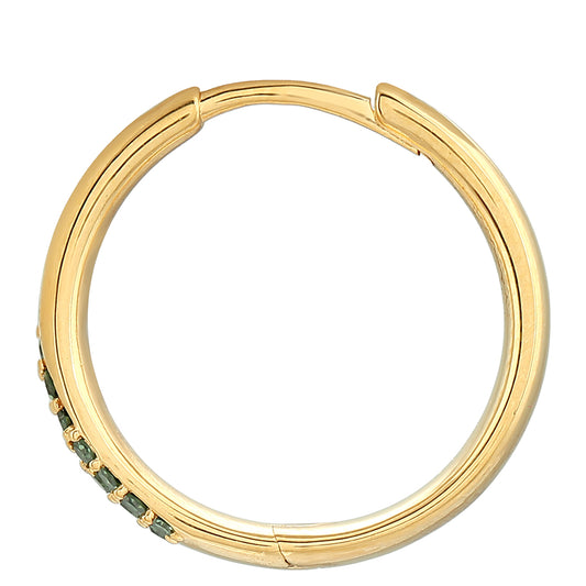 Goldplattierte Silberohrringe mit grünem Diamant