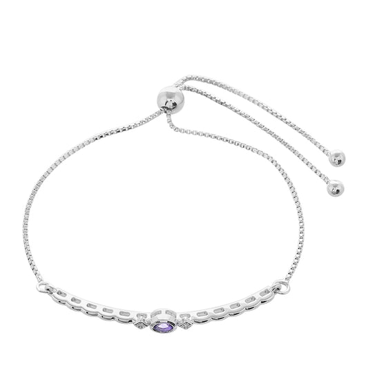 Silberarmband mit Tansanit - Klasse AAA und weißem Topas