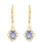 Goldohrringe mit Tansanit und weißem Diamant