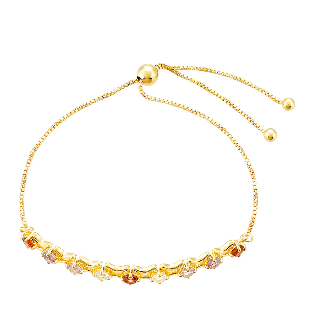 Goldplattiertes Silberarmband mit Amethyst und Citrin aus Madeira 2 