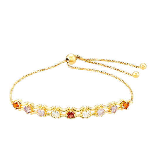 Goldplattiertes Silberarmband mit Amethyst und Citrin aus Madeira