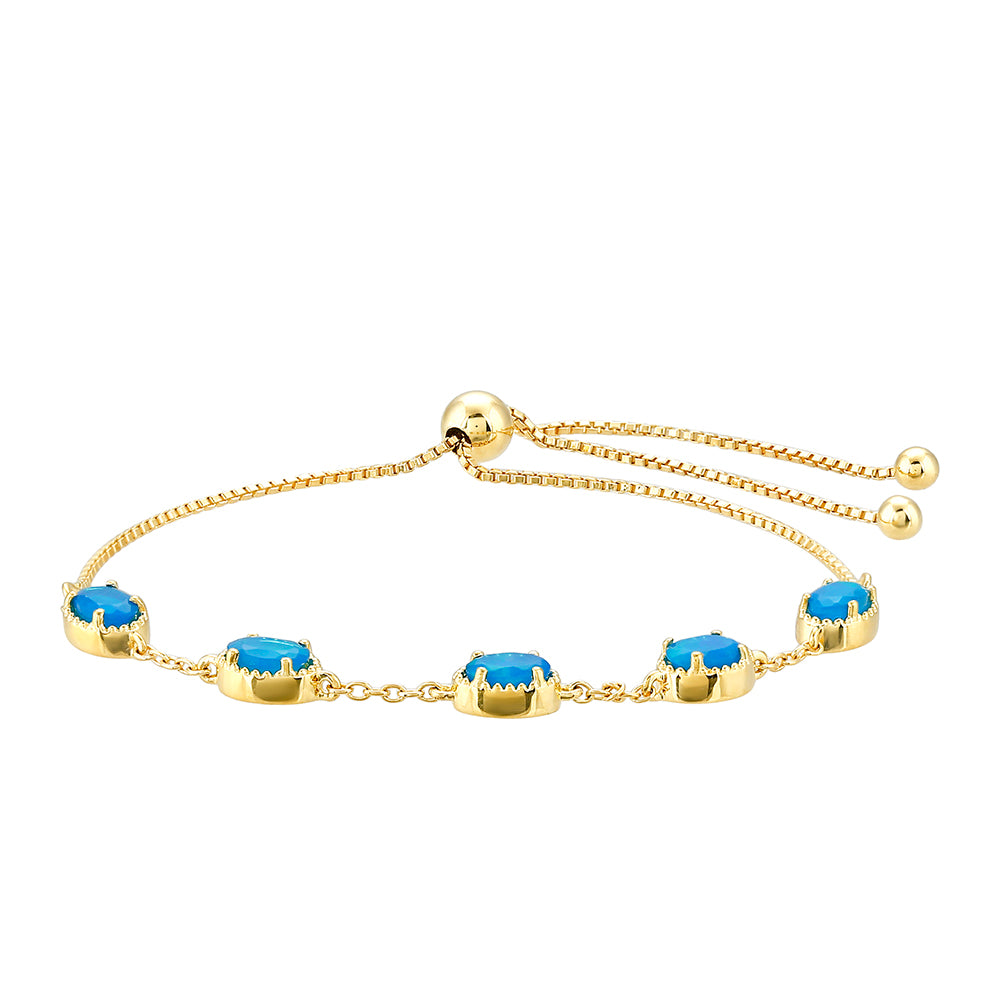 Goldplattiertes Silberarmband mit äthiopischem Paraiba-Blauopal 2 