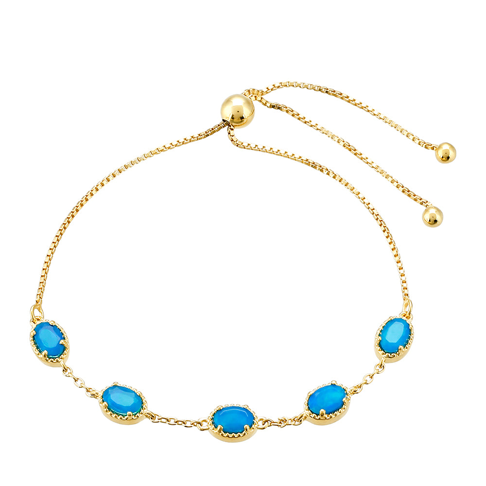 Goldplattiertes Silberarmband mit äthiopischem Paraiba-Blauopal 1 