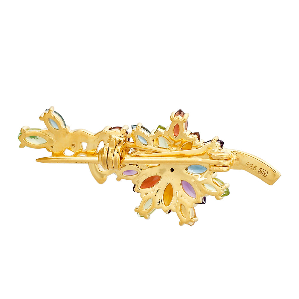 Goldplattierte Silberbrosche mit Amethyst und Citrin aus Madeira 2 
