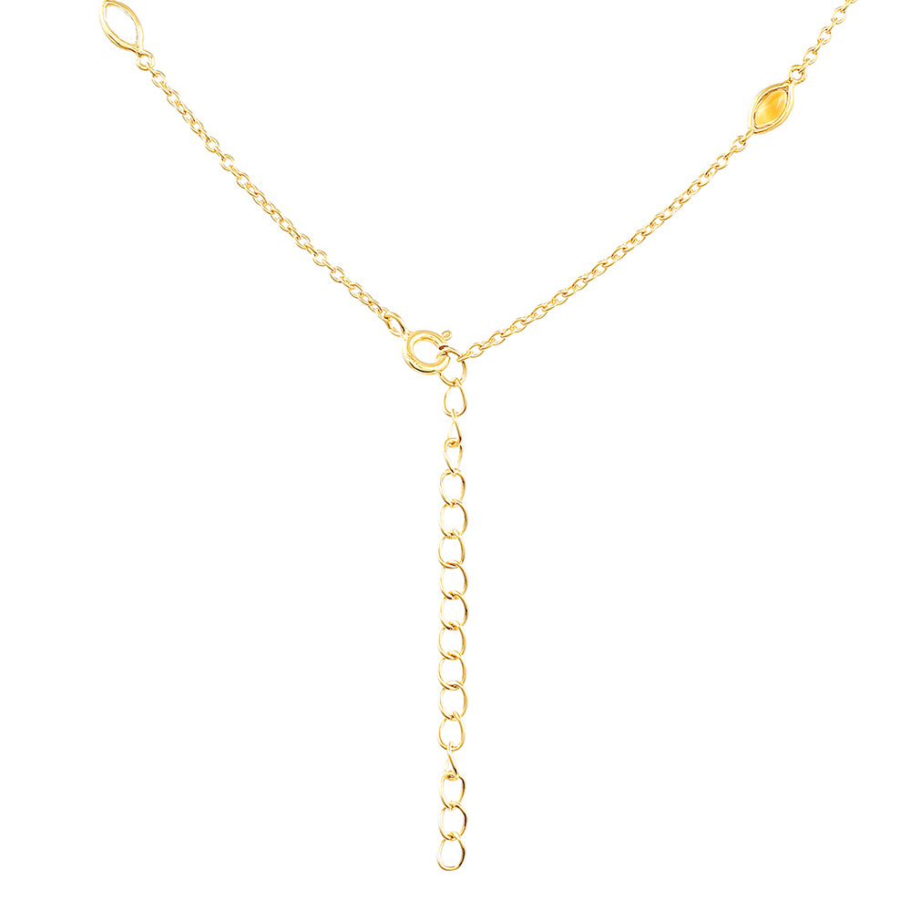 Goldplattierte Silberhalskette mit Amethyst und Citrin aus Madeira