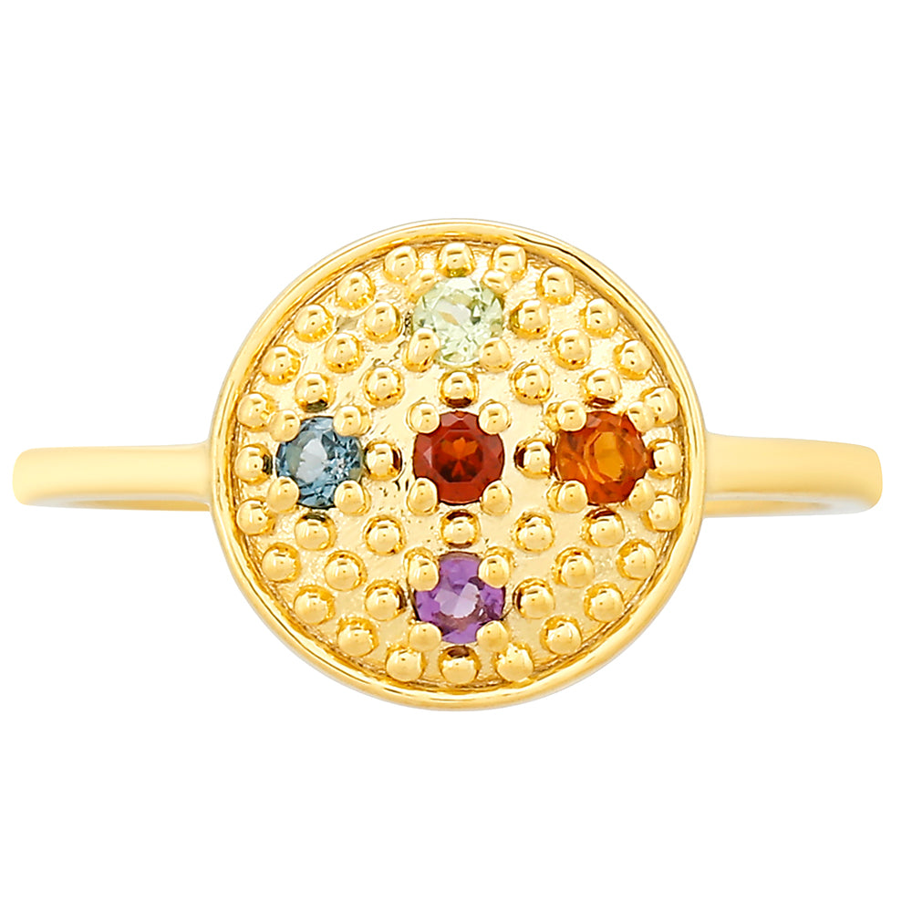 Goldplattierter Silberring mit Amethyst und Citrin aus Madeira 1 