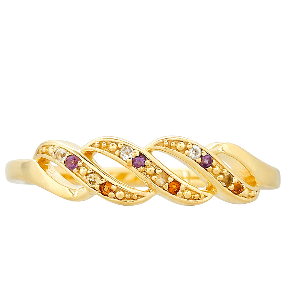 Goldplattierter Silberring mit Amethyst und Citrin aus Madeira 1 