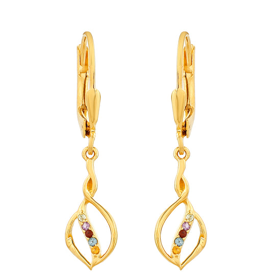 Goldplattierte Silberohrringe mit Amethyst und Zitrin