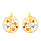 Goldplattierte Silberohrringe mit Amethyst und Zitrin