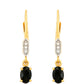 Goldplattierte Silberohrringe mit schwarzem Turmalin und weißem Topas