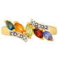 Goldplattierter Silberring mit Tansanit und Zitrin
