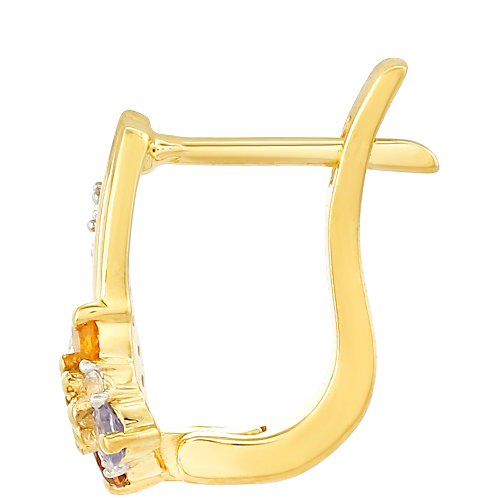 Goldplattierte Silberohrringe mit Tansanit und Zitrin 2 