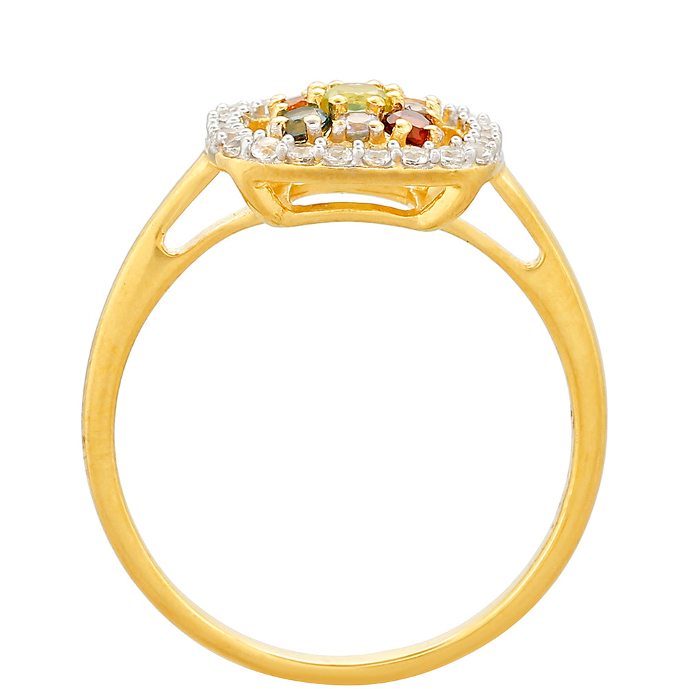 Goldplattierter Silberring mit Tansanit und Citrin aus Madeira