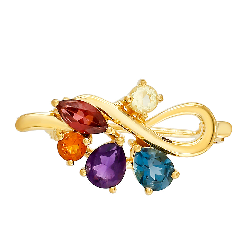 Goldplattierte Silberbrosche mit Amethyst und Citrin aus Madeira 1 