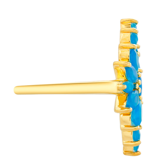 Goldplattierter Silberring mit äthiopischem Paraiba-Blauopal