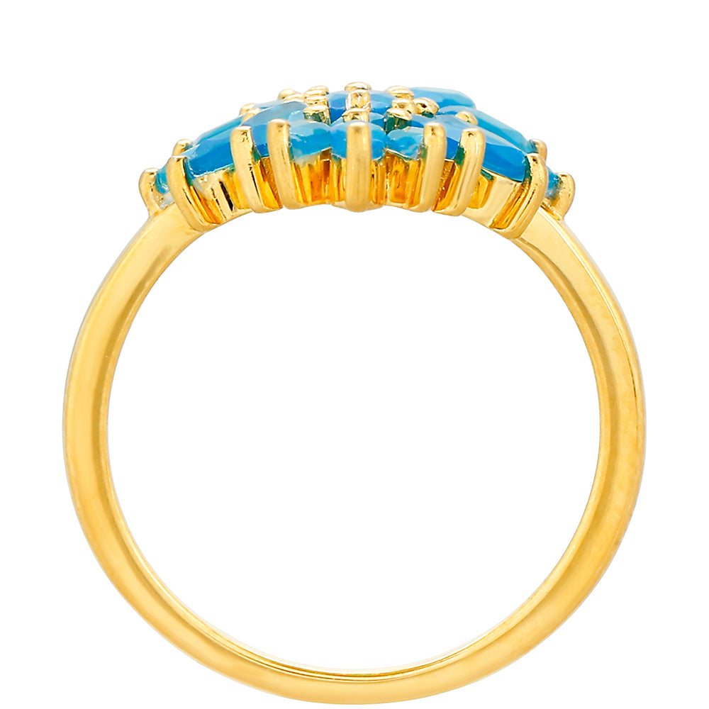 Goldplattierter Silberring mit äthiopischem Paraiba-Blauopal