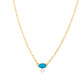 Goldplattierte Silberhalskette mit äthiopischem Paraiba-Blauopal und weißem Topas