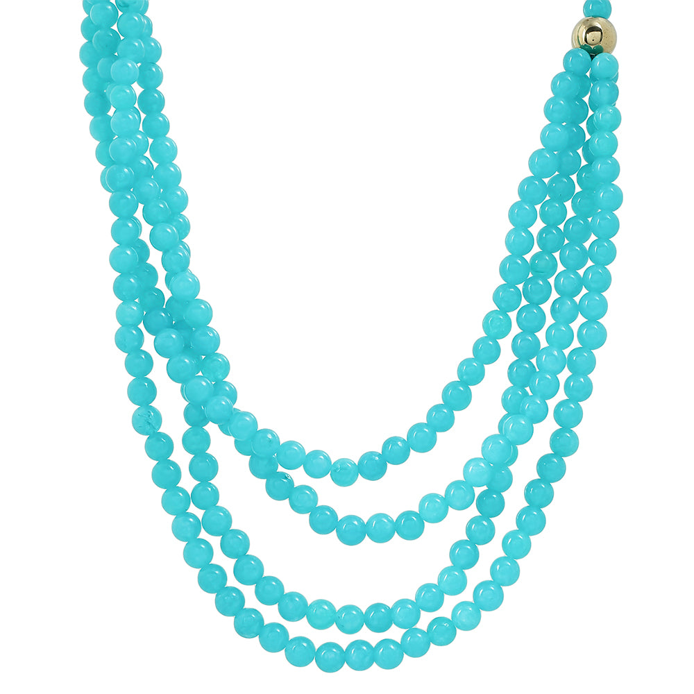 Nugget Halskette mit Paraiba Quarz und goldfarbenem Hämatit 1 